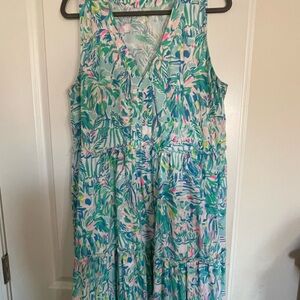 Lilly Pulitzer Tropical Blue and Pink Dress